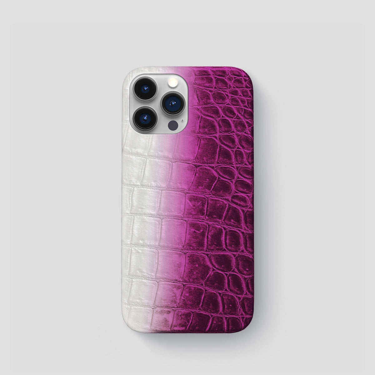Fuchsia iPhone 15 Pro Slim Case Himalayan Crocodile -1 | Fuchsia