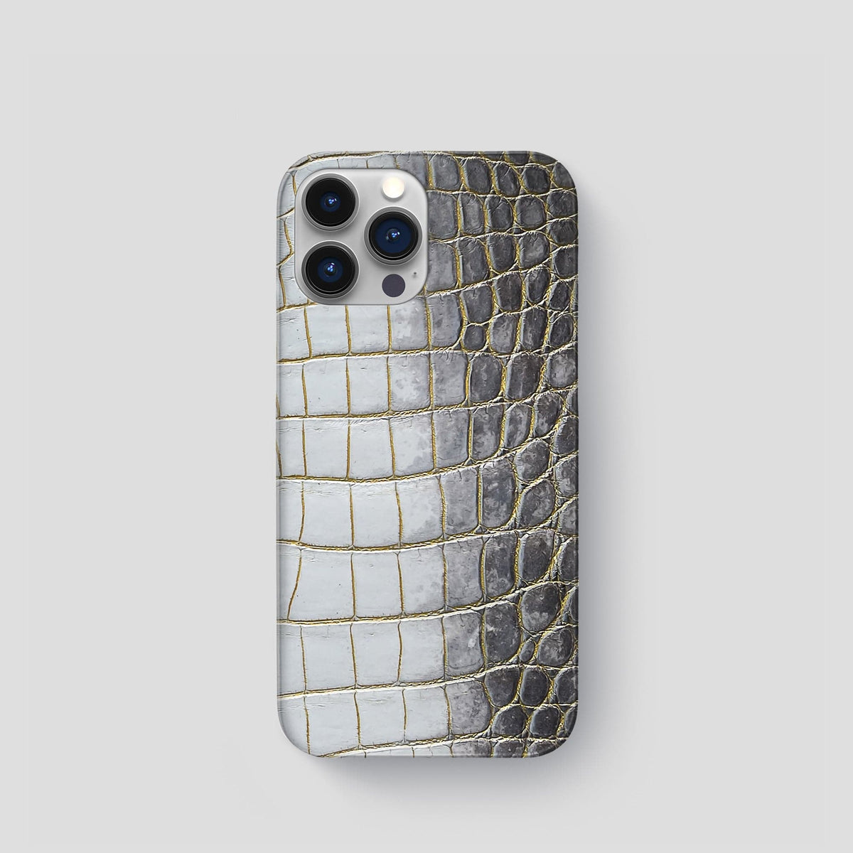 Gold iPhone 15 Pro Slim Case Himalayan Crocodile -1 | Gold