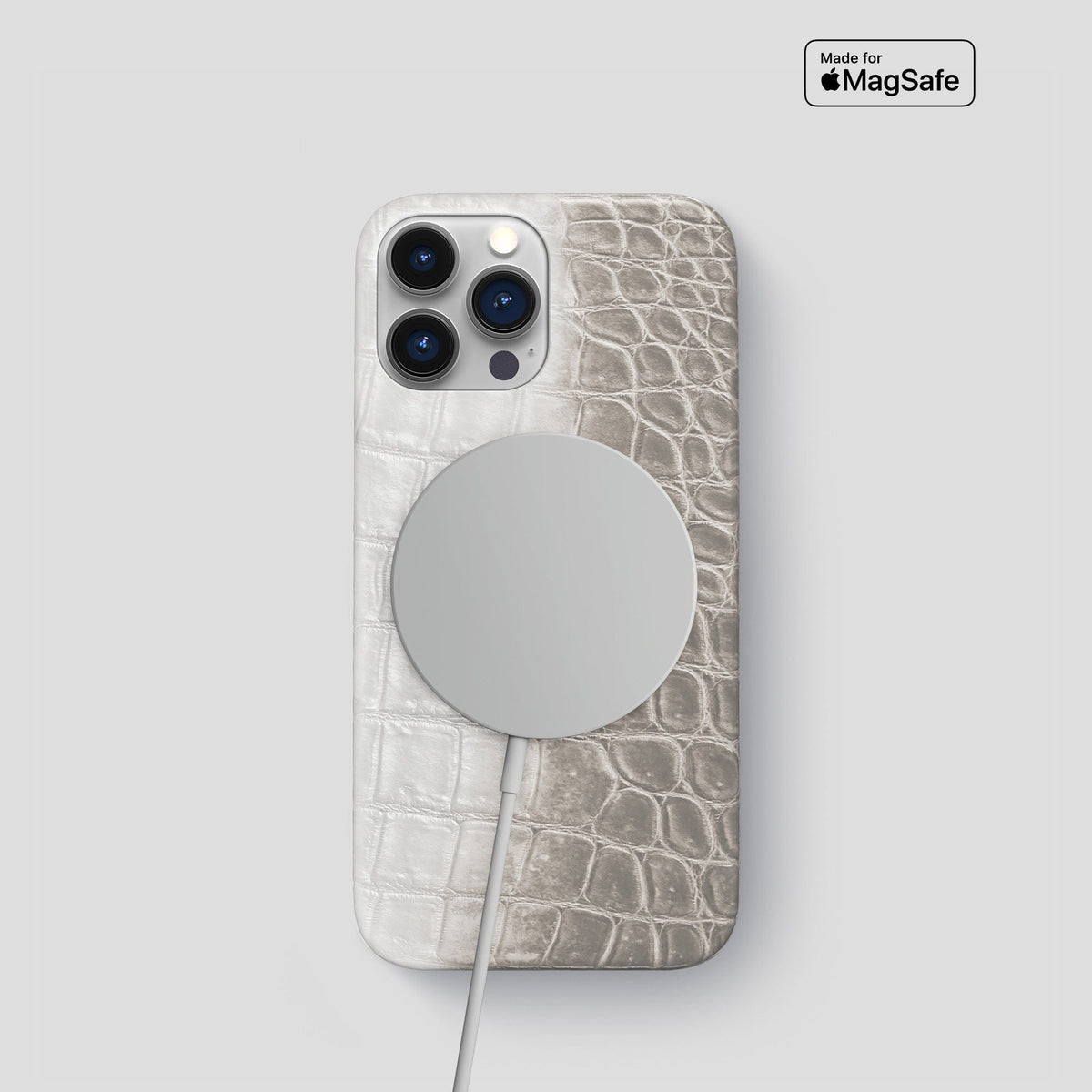 Grey iPhone 15 Pro Slim Case Himalayan Crocodile -5 | Grey