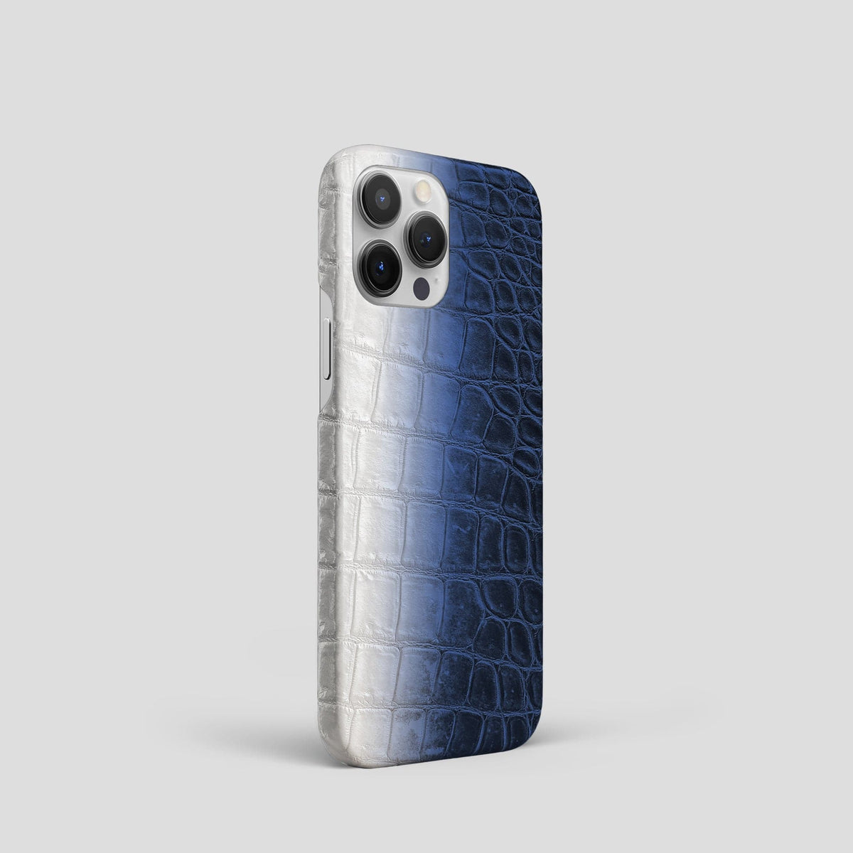 Navy Blue iPhone 15 Pro Slim Case Himalayan Crocodile -2 | Navy-Blue