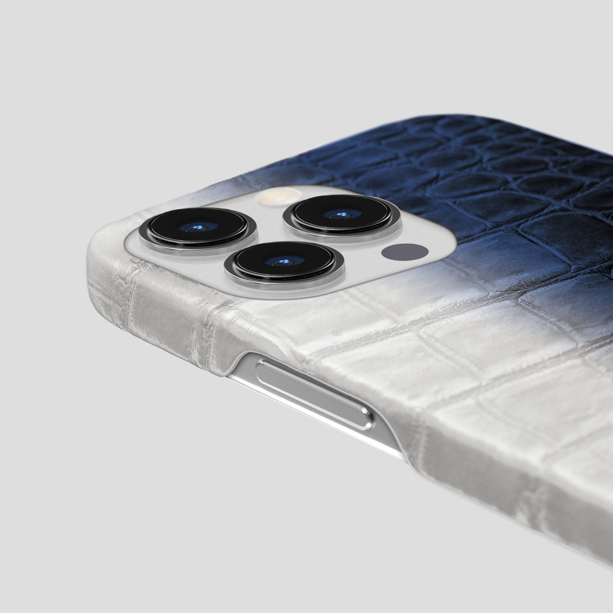 Navy Blue iPhone 15 Pro Slim Case Himalayan Crocodile -6 | Navy-Blue