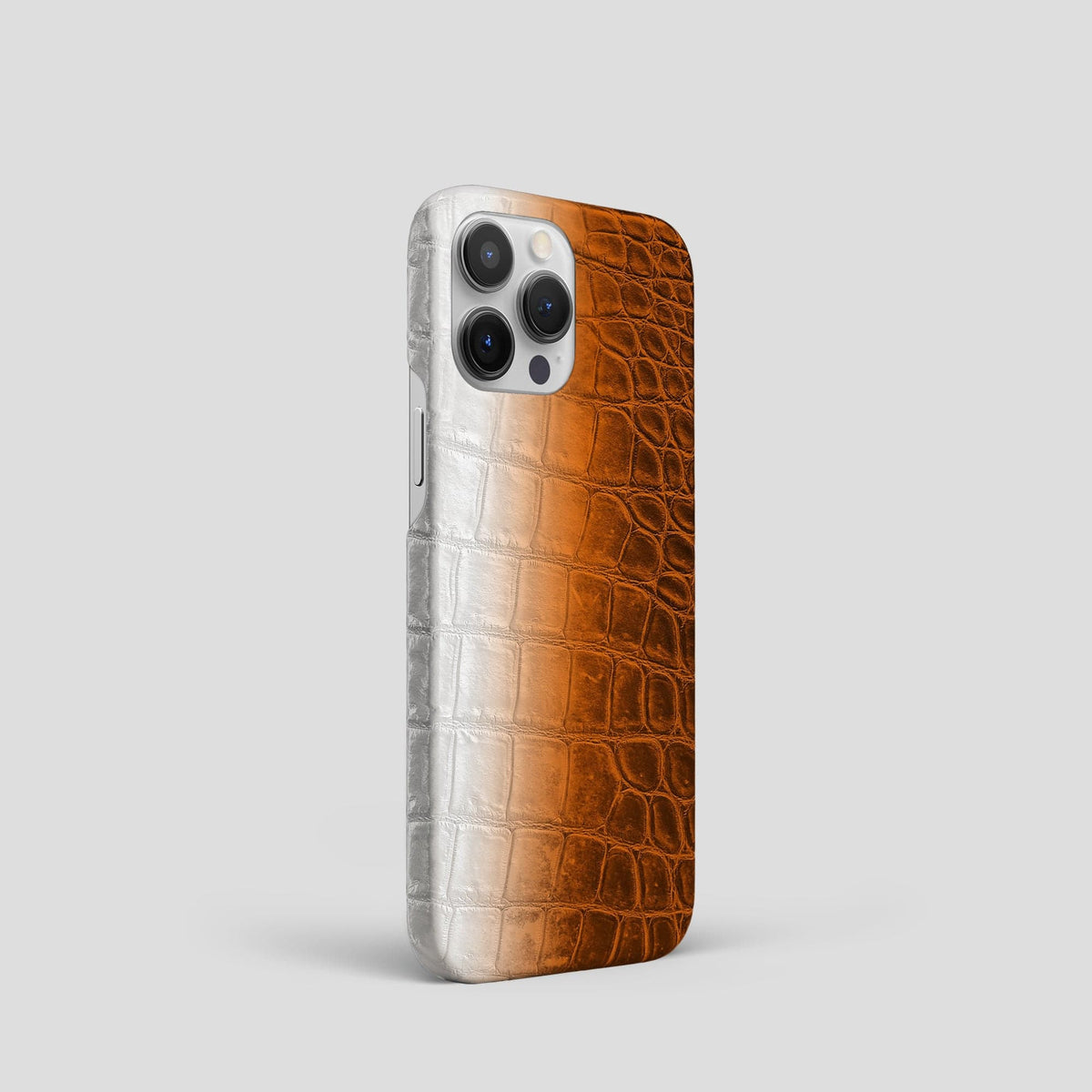 Orange iPhone 15 Pro Slim Case Himalayan Crocodile -2 | Orange