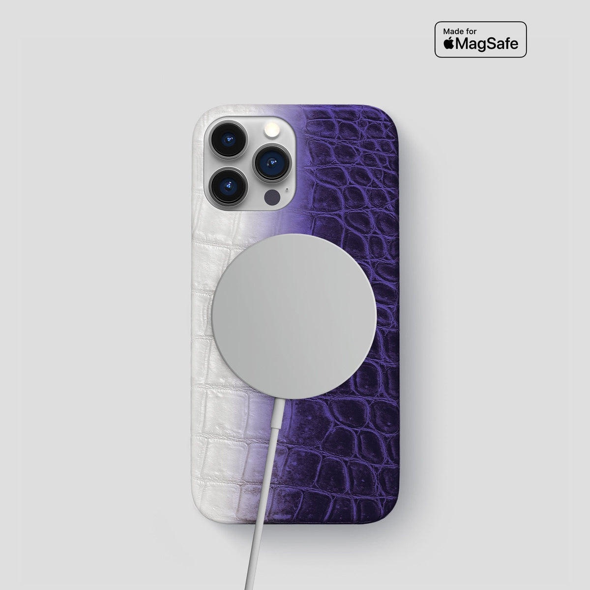 Purple iPhone 15 Pro Slim Case Himalayan Crocodile -5 | Purple