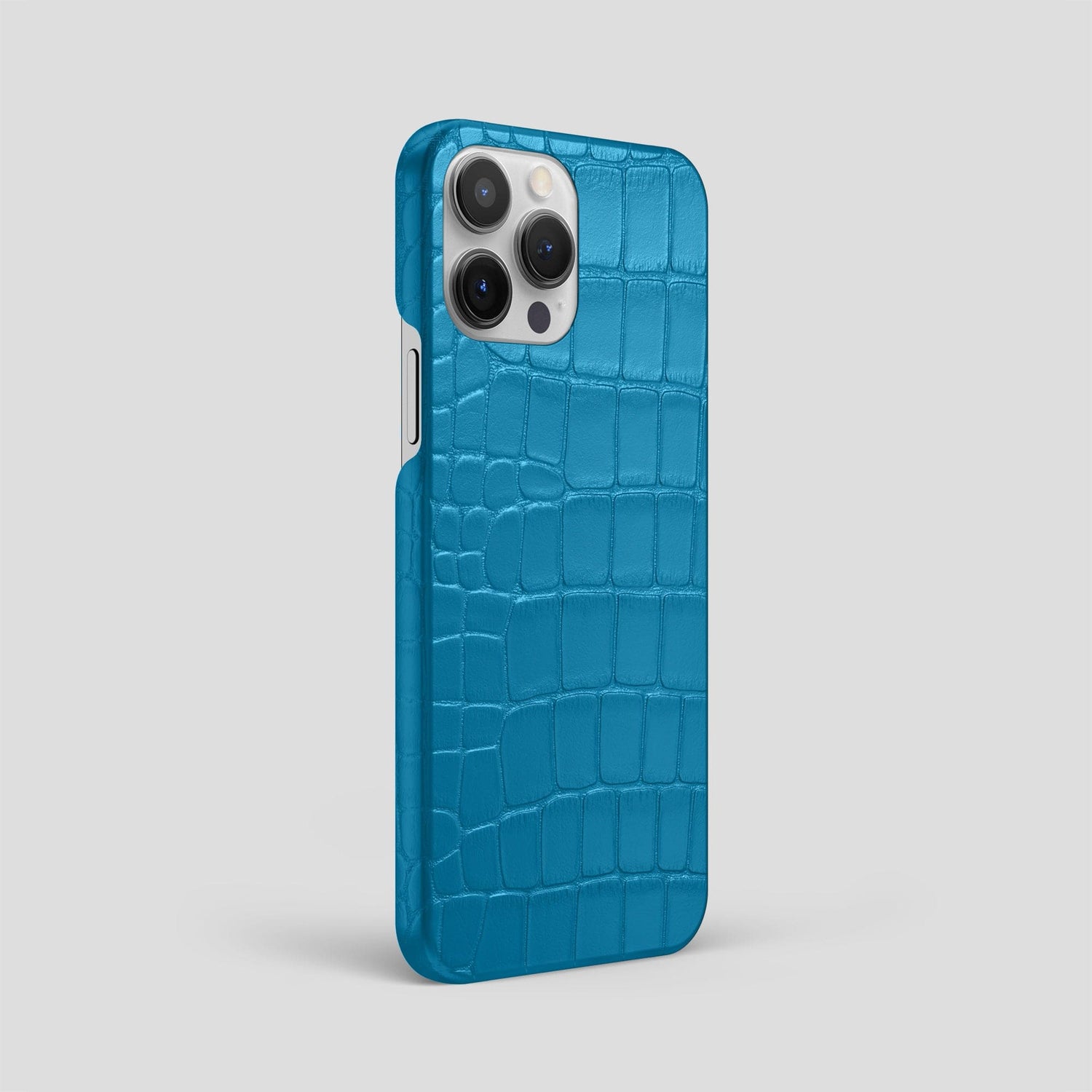 Curaçao-Blue iPhone 15 Pro Max Slim Case Alligator -2 | Curaçao-Blue