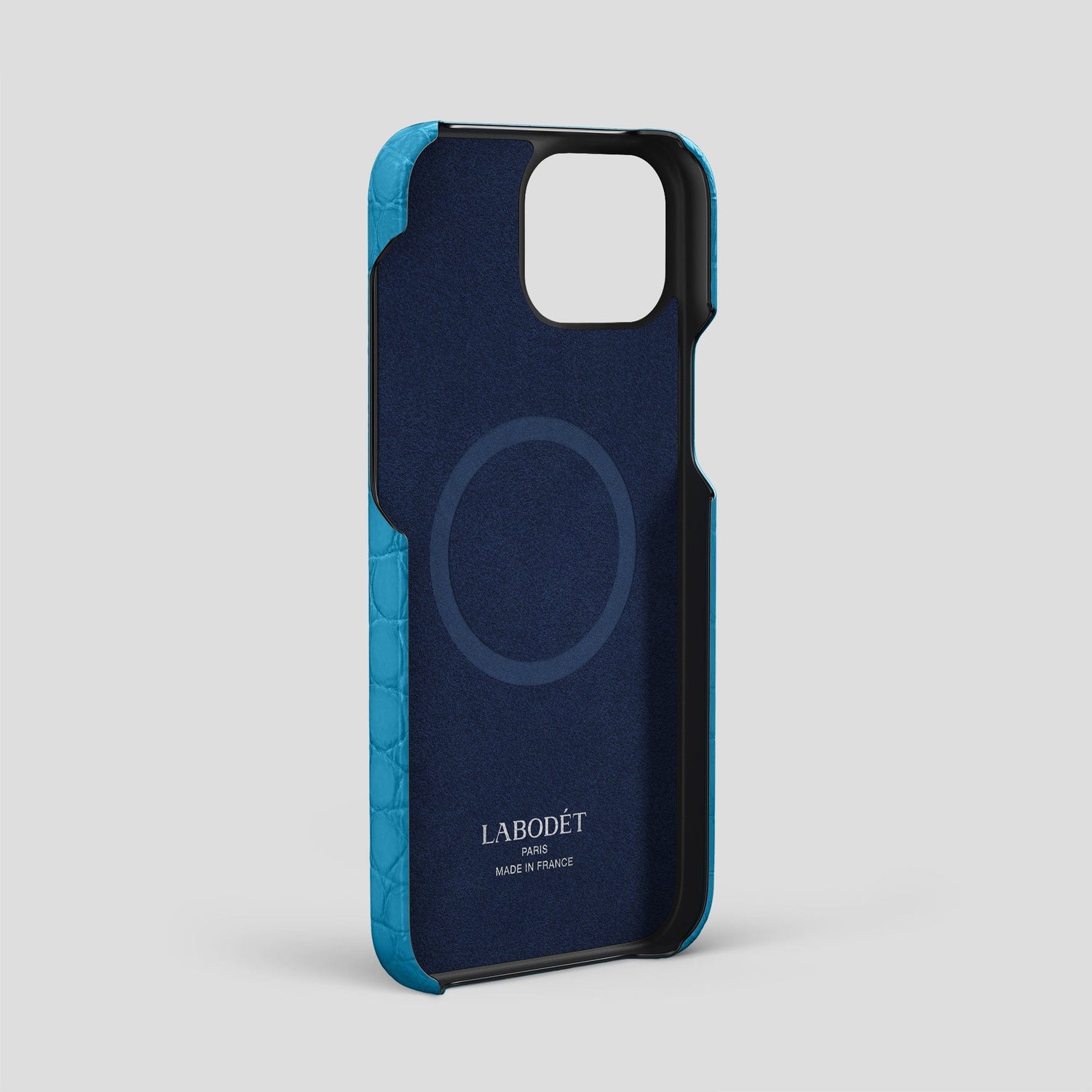 Curaçao-Blue iPhone 15 Pro Max Slim Case Alligator -4 | Curaçao-Blue