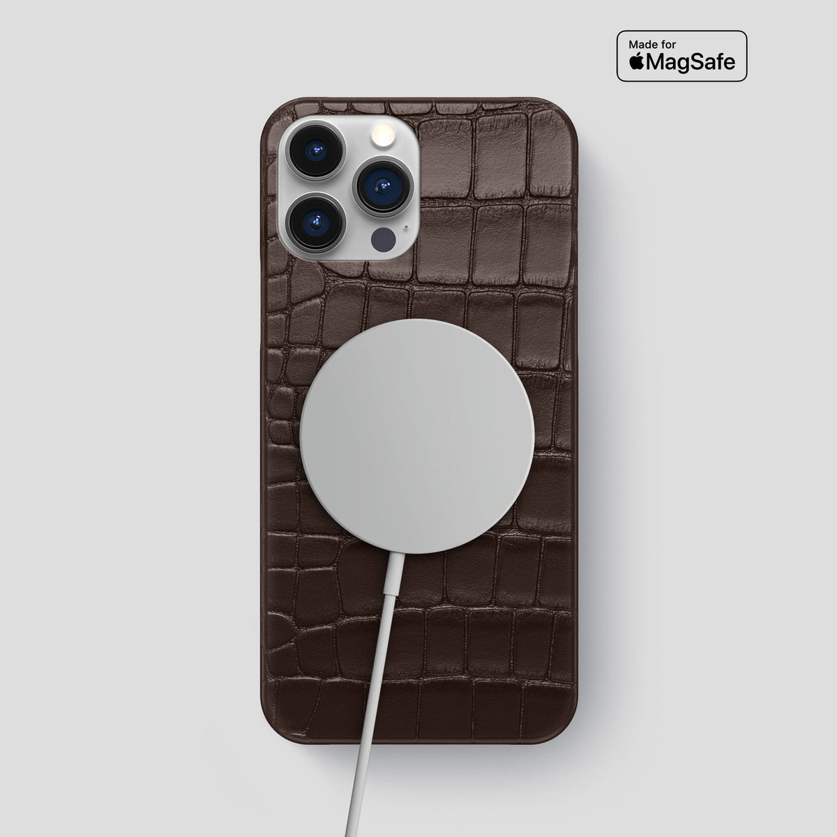 Dark Brown iPhone 15 Pro Max Slim Case Alligator -5 | Dark-Brown