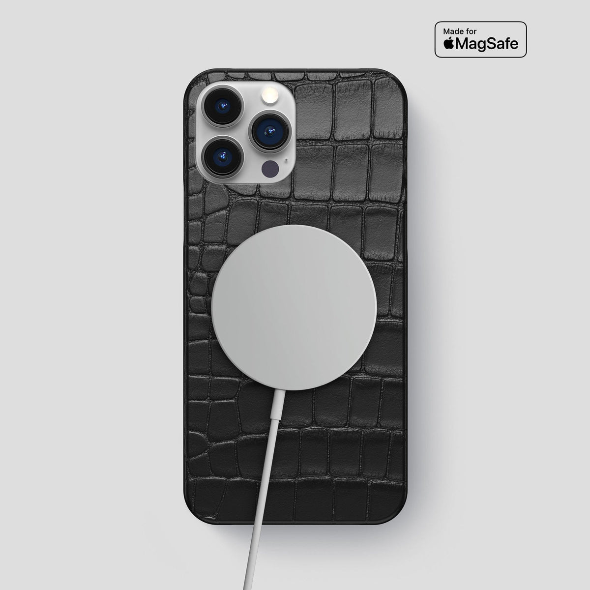 Black iPhone 15 Pro Max Slim Case Alligator -5 | Black