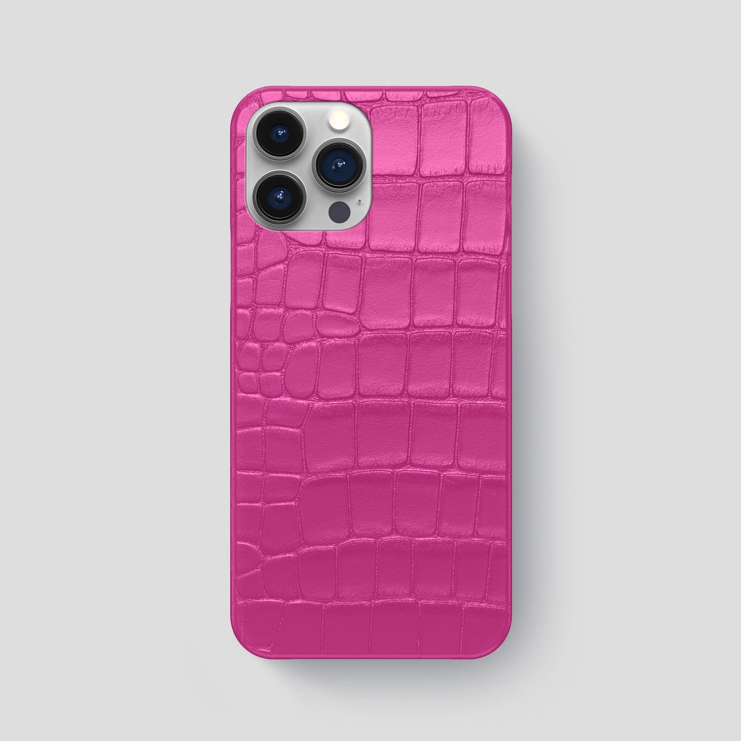 Fuchsia iPhone 15 Pro Max Slim Case Alligator -1 | Fuchsia