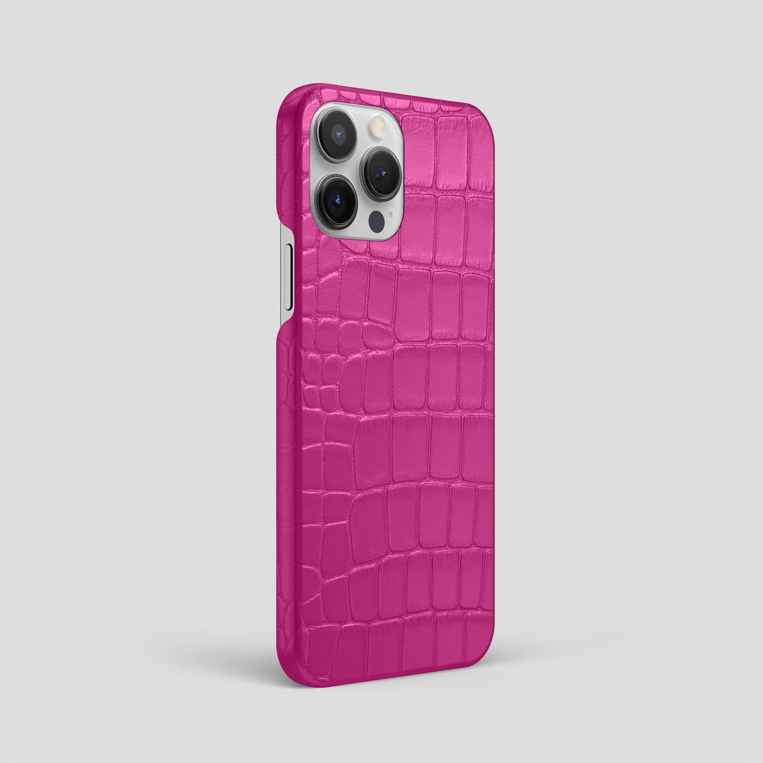 Fuchsia iPhone 15 Pro Max Slim Case Alligator -2 | Fuchsia