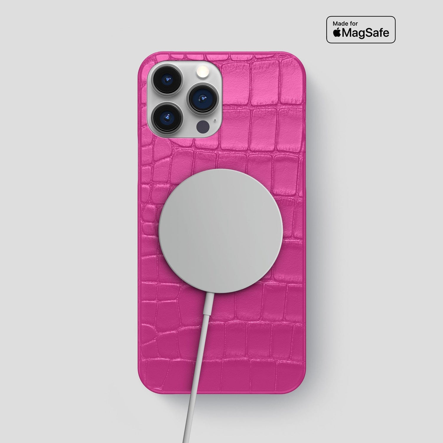 Fuchsia iPhone 15 Pro Max Slim Case Alligator -5 | Fuchsia
