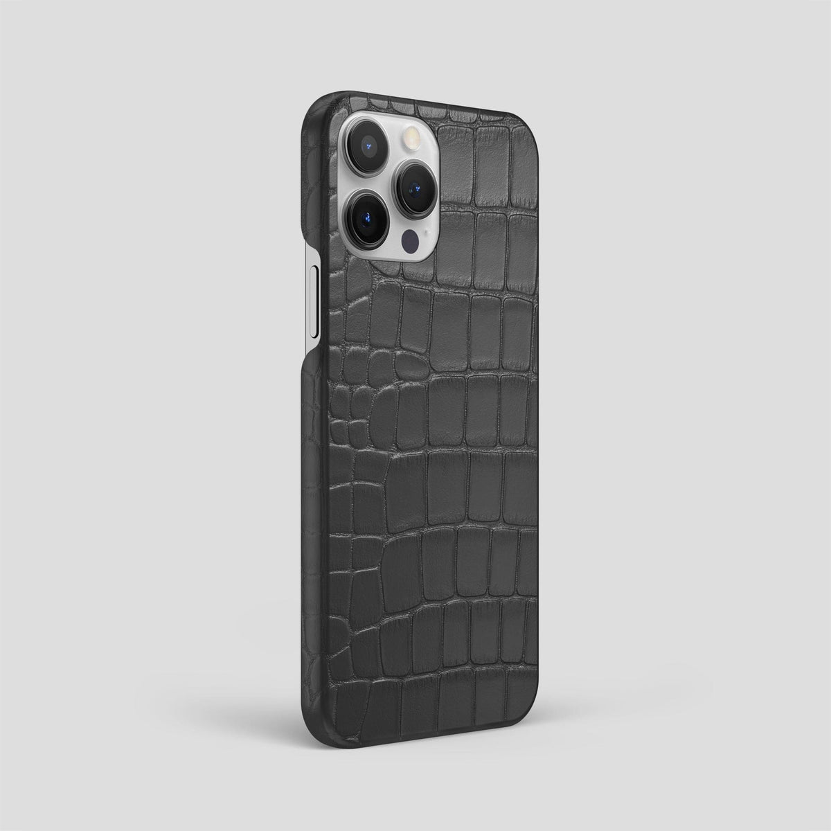 Grey iPhone 15 Pro Max Slim Case Alligator -2 | Grey