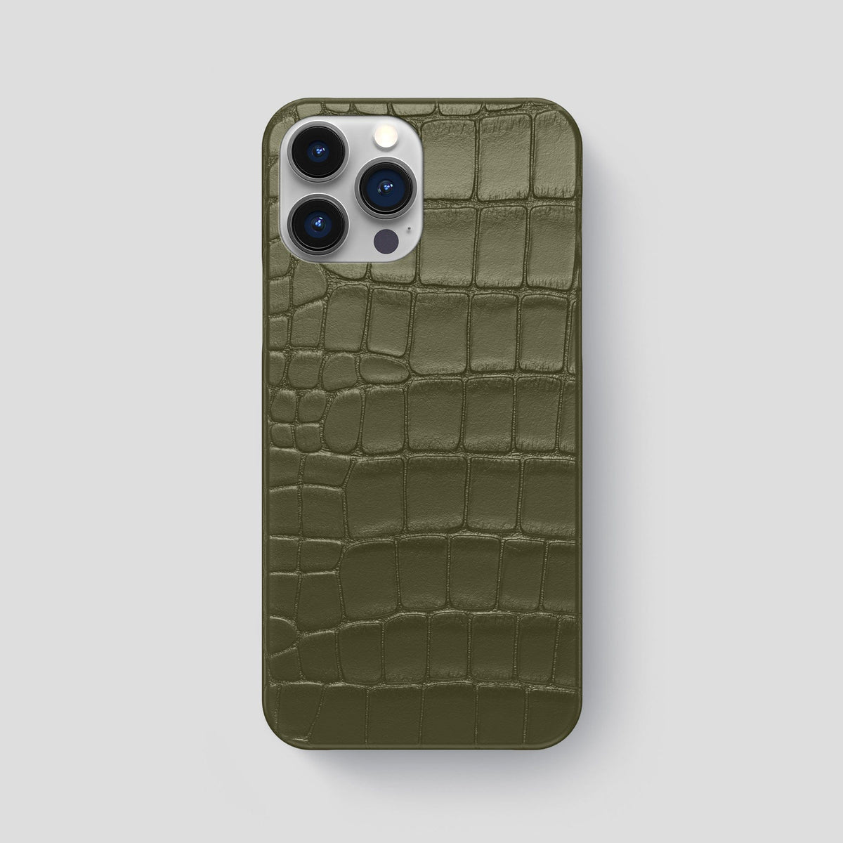 Kaki-Green iPhone 15 Pro Max Slim Case Alligator -1 | Kaki-Green