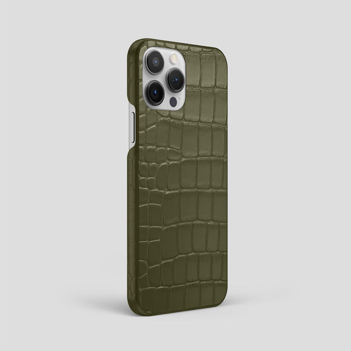 Kaki-Green iPhone 15 Pro Max Slim Case Alligator -2 | Kaki-Green