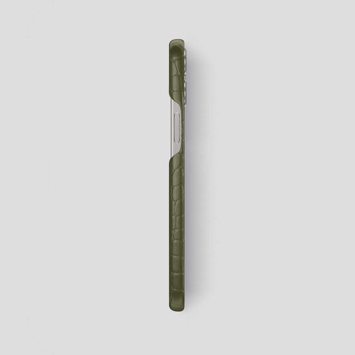 Kaki-Green iPhone 15 Pro Max Slim Case Alligator -3 | Kaki-Green