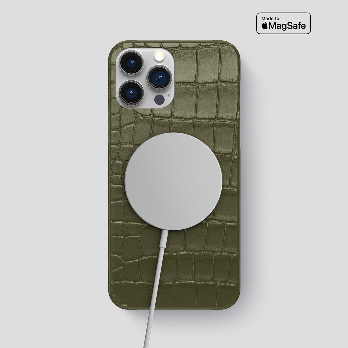 Kaki-Green iPhone 15 Pro Max Slim Case Alligator -5 | Kaki-Green