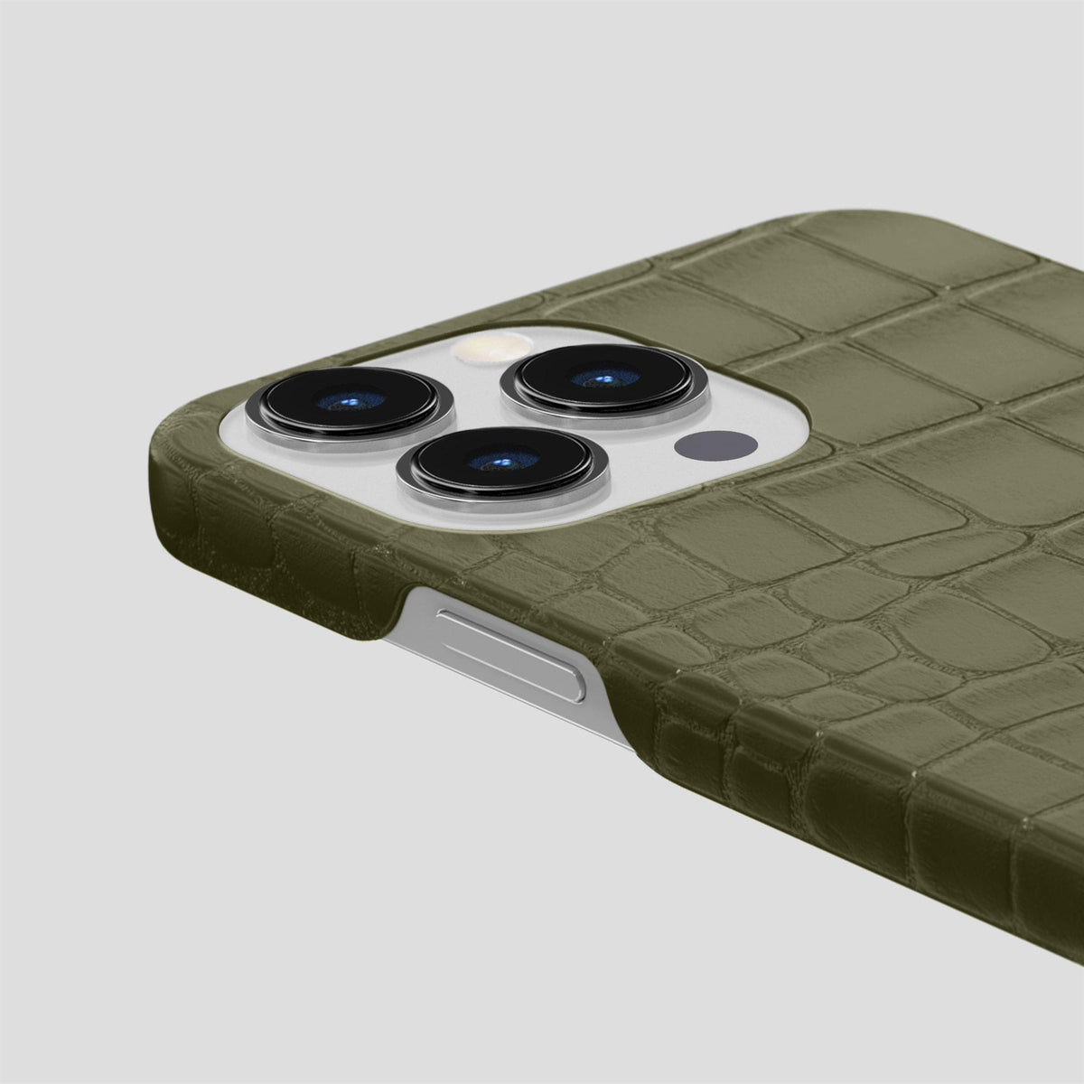 Kaki-Green iPhone 15 Pro Max Slim Case Alligator -6 | Kaki-Green