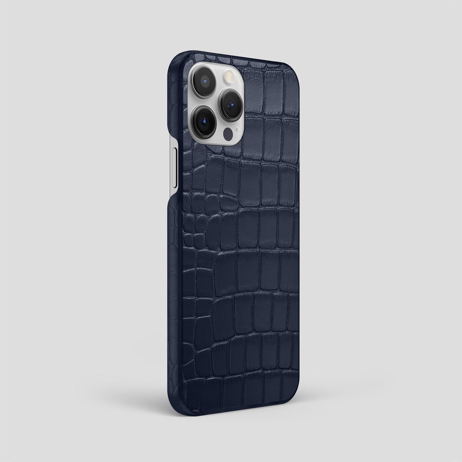 Navy Blue iPhone 15 Pro Max Slim Case Alligator -2 | Navy-Blue
