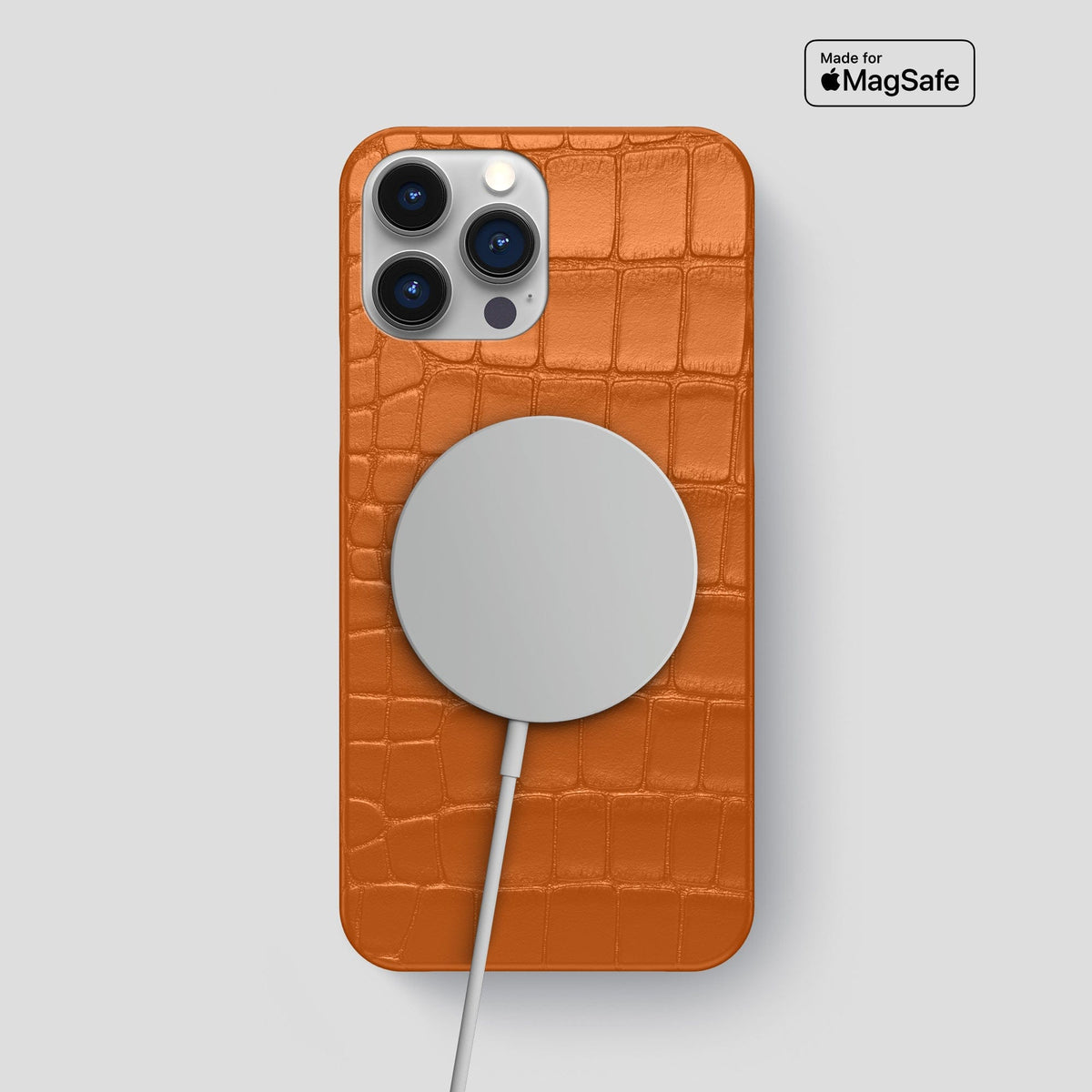 Orange iPhone 15 Pro Max Slim Case Alligator -5 | Orange