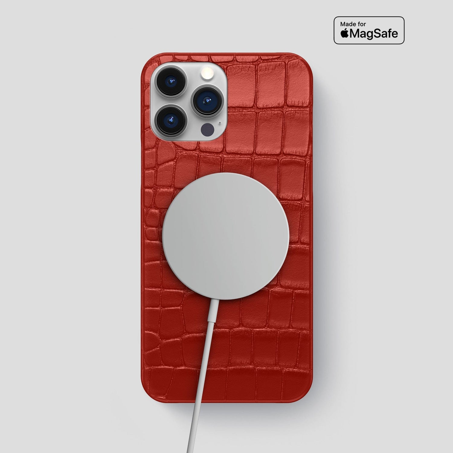 Red iPhone 15 Pro Max Slim Case Alligator -5 | Red