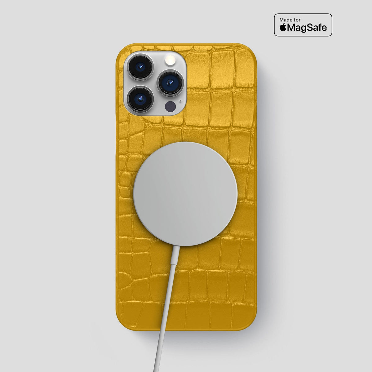 Yellow iPhone 15 Pro Max Slim Case Alligator -5 | Yellow