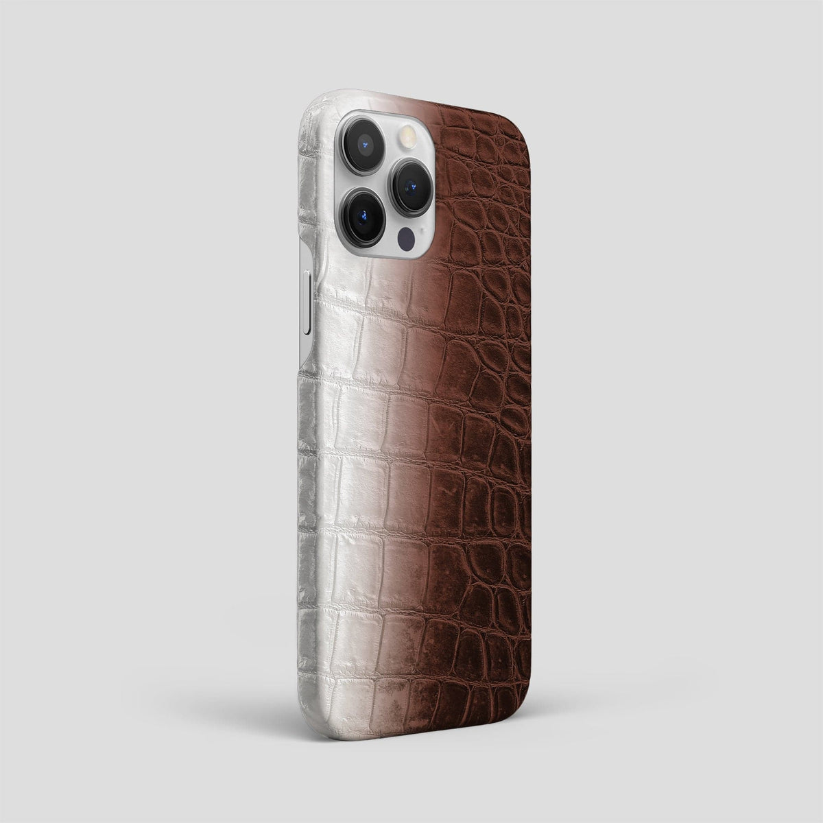 Dark Brown iPhone 15 Pro Max Slim Case Himalayan Crocodile -2 | Dark-Brown