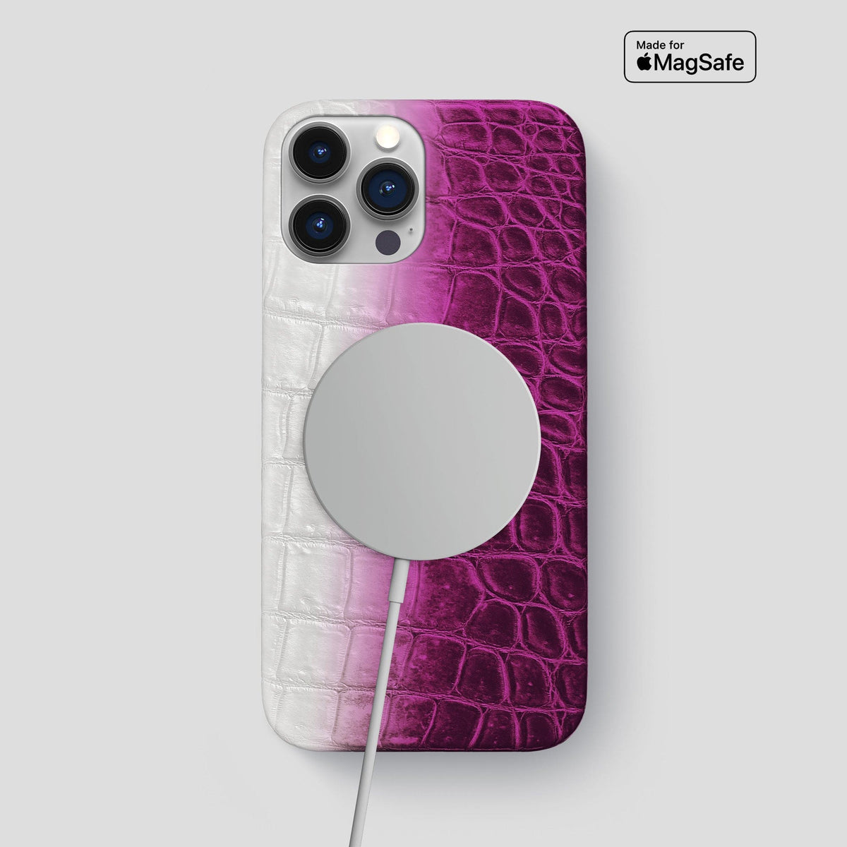Fuchsia iPhone 15 Pro Max Slim Case Himalayan Crocodile -5 | Fuchsia
