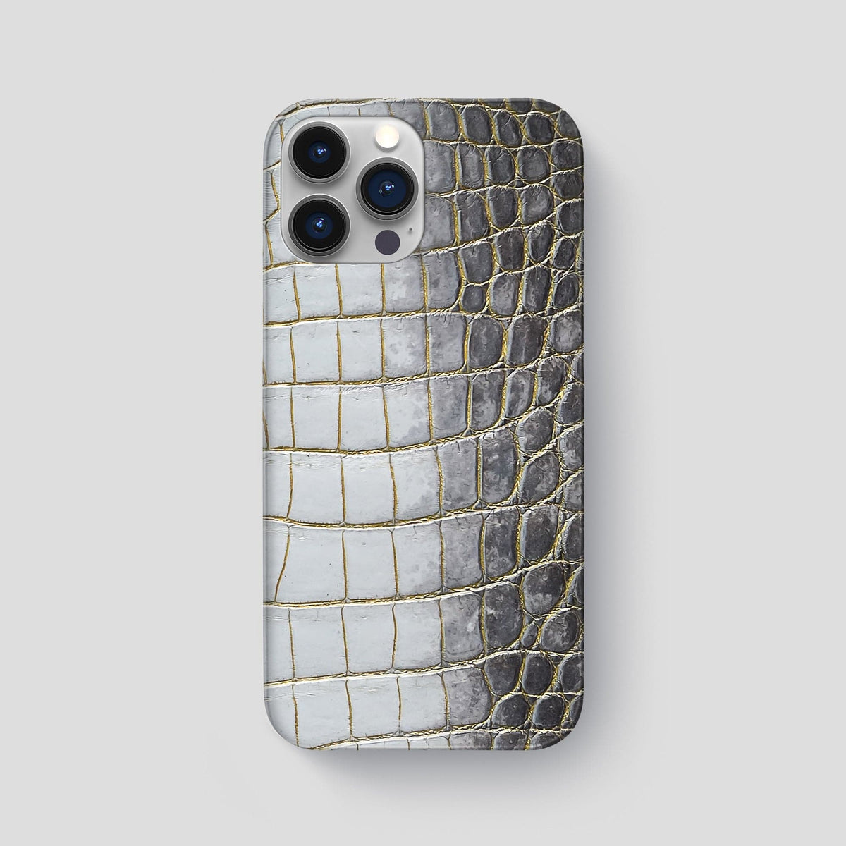 Gold iPhone 15 Pro Max Slim Case Himalayan Crocodile -1 | Gold