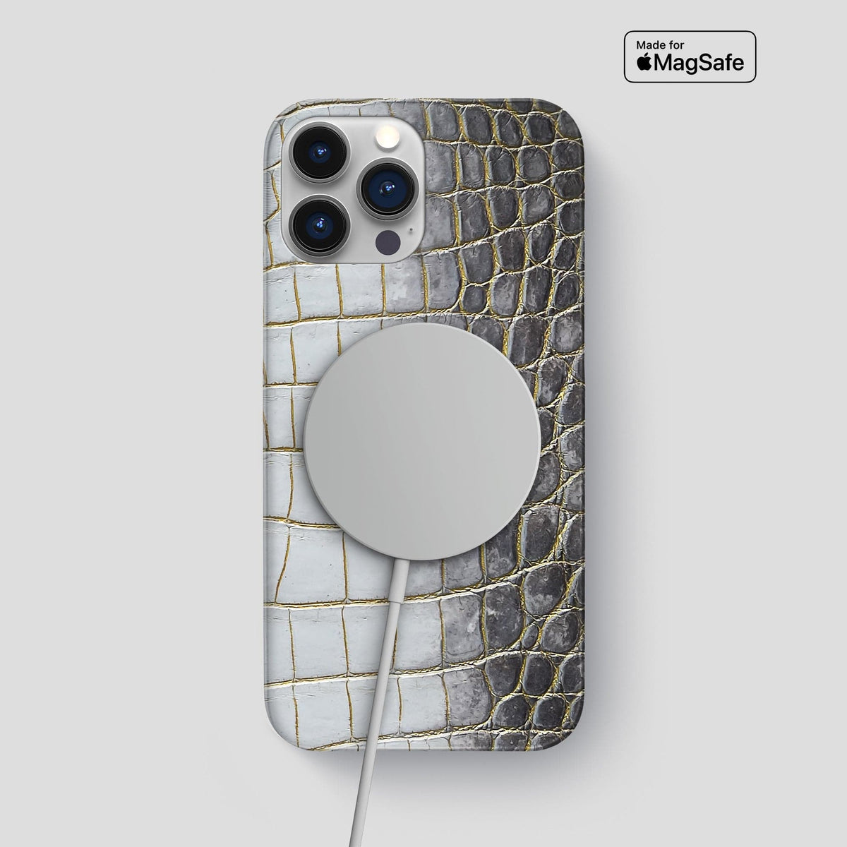Gold iPhone 15 Pro Max Slim Case Himalayan Crocodile -5 | Gold