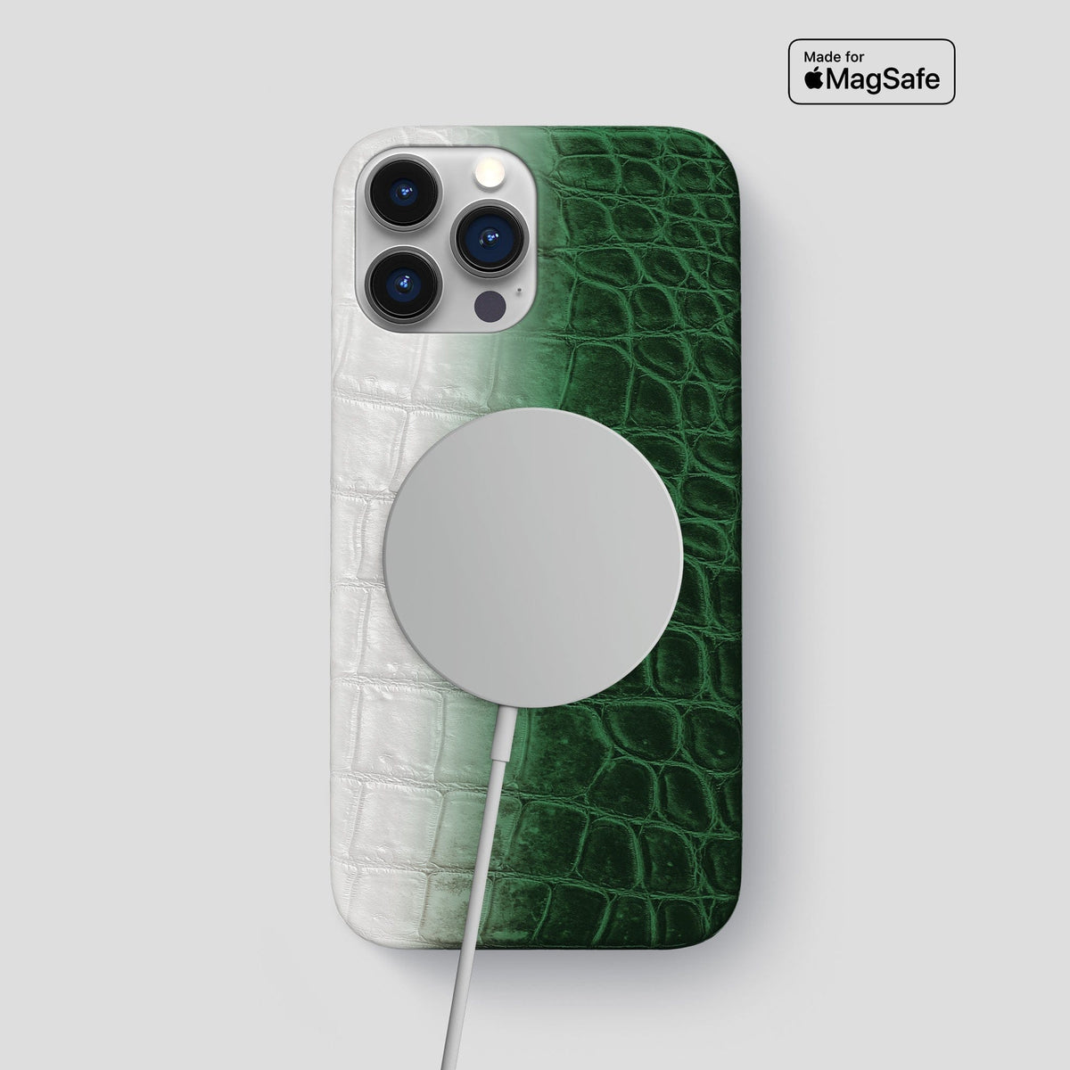Green iPhone 15 Pro Max Slim Case Himalayan Crocodile -5 | Green