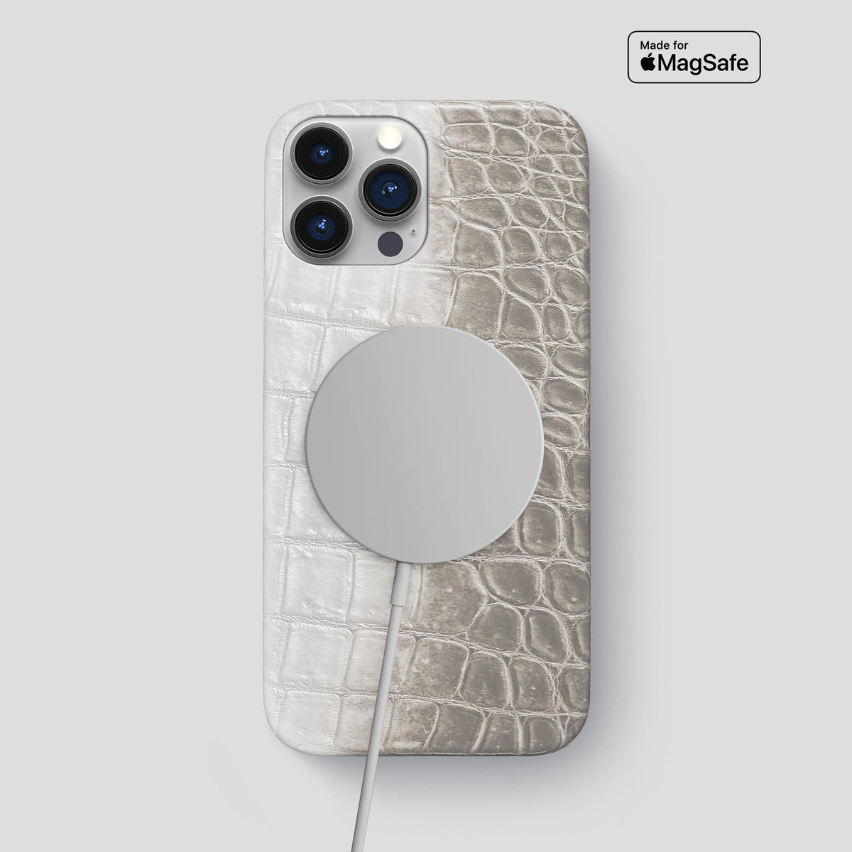 Grey iPhone 15 Pro Max Slim Case Himalayan Crocodile -5 | Grey
