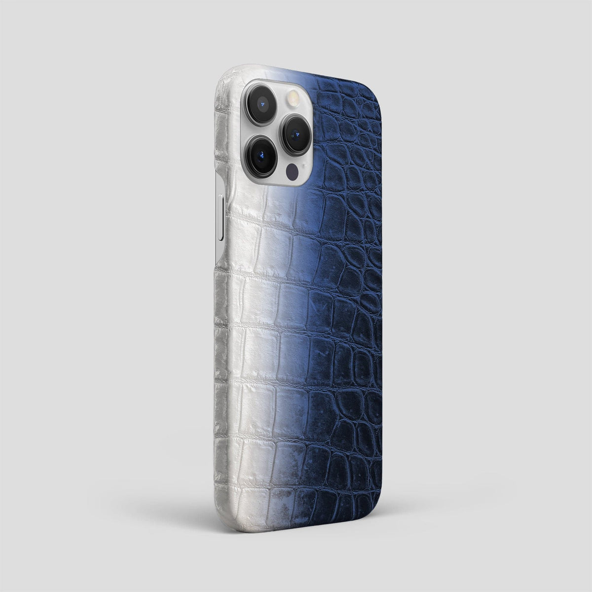Navy Blue iPhone 15 Pro Max Slim Case Himalayan Crocodile -2 | Navy-Blue