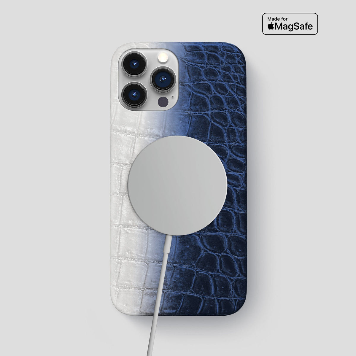 Navy Blue iPhone 15 Pro Max Slim Case Himalayan Crocodile -5 | Navy-Blue