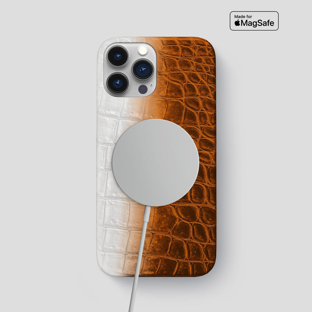 Orange iPhone 15 Pro Max Slim Case Himalayan Crocodile -5 | Orange
