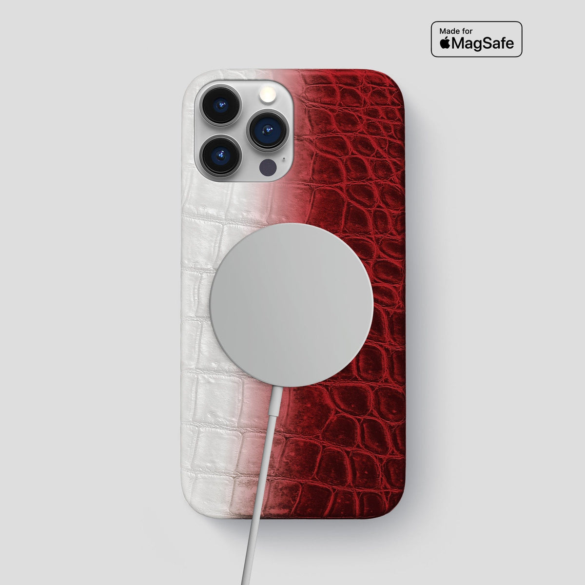 Red iPhone 15 Pro Max Slim Case Himalayan Crocodile -5 | Red