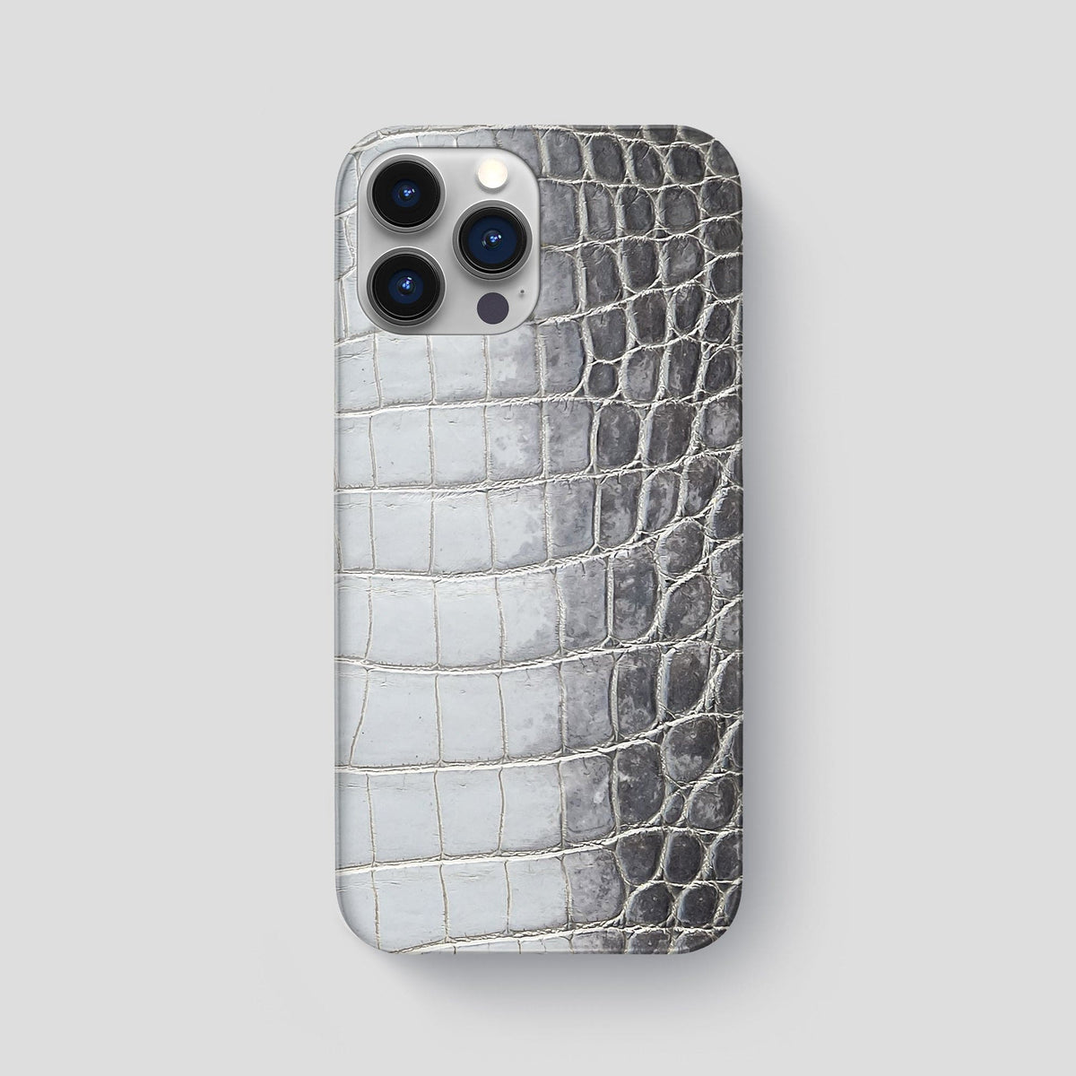 Silver iPhone 15 Pro Max Slim Case Himalayan Crocodile -1 | Silver