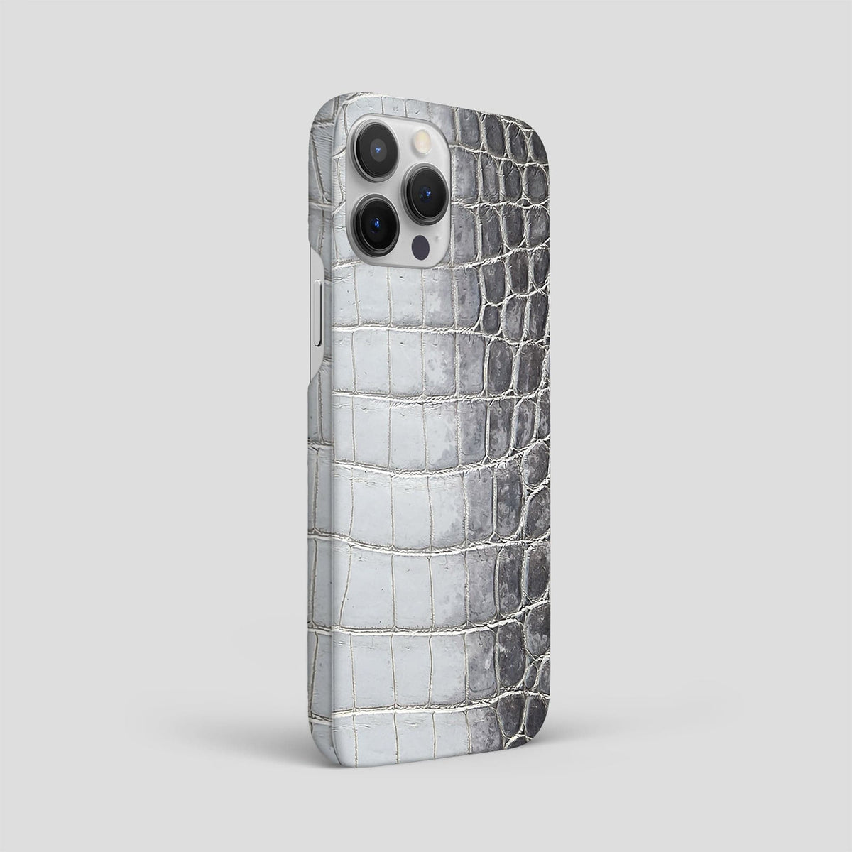 Silver iPhone 15 Pro Max Slim Case Himalayan Crocodile -2 | Silver