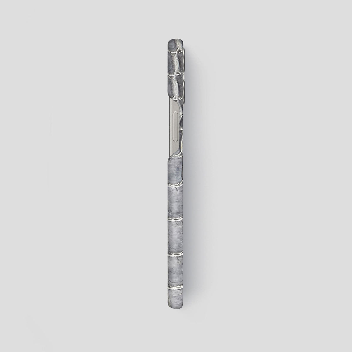 Silver iPhone 15 Pro Max Slim Case Himalayan Crocodile -3 | Silver