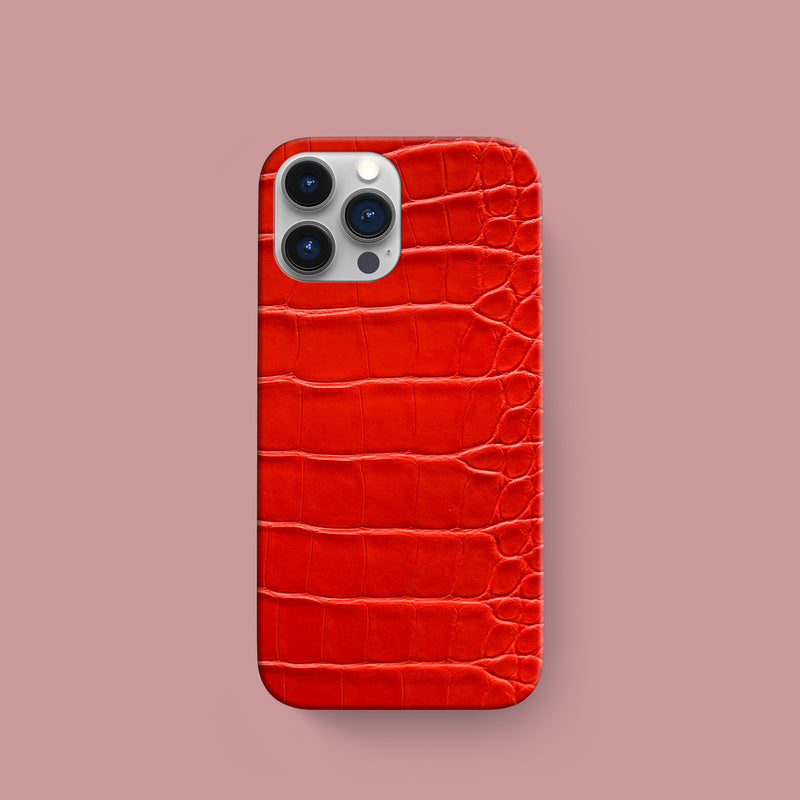 Deep Coral iPhone 16 Pro Alligator Slim Case 1/1 -1 | Deep Coral