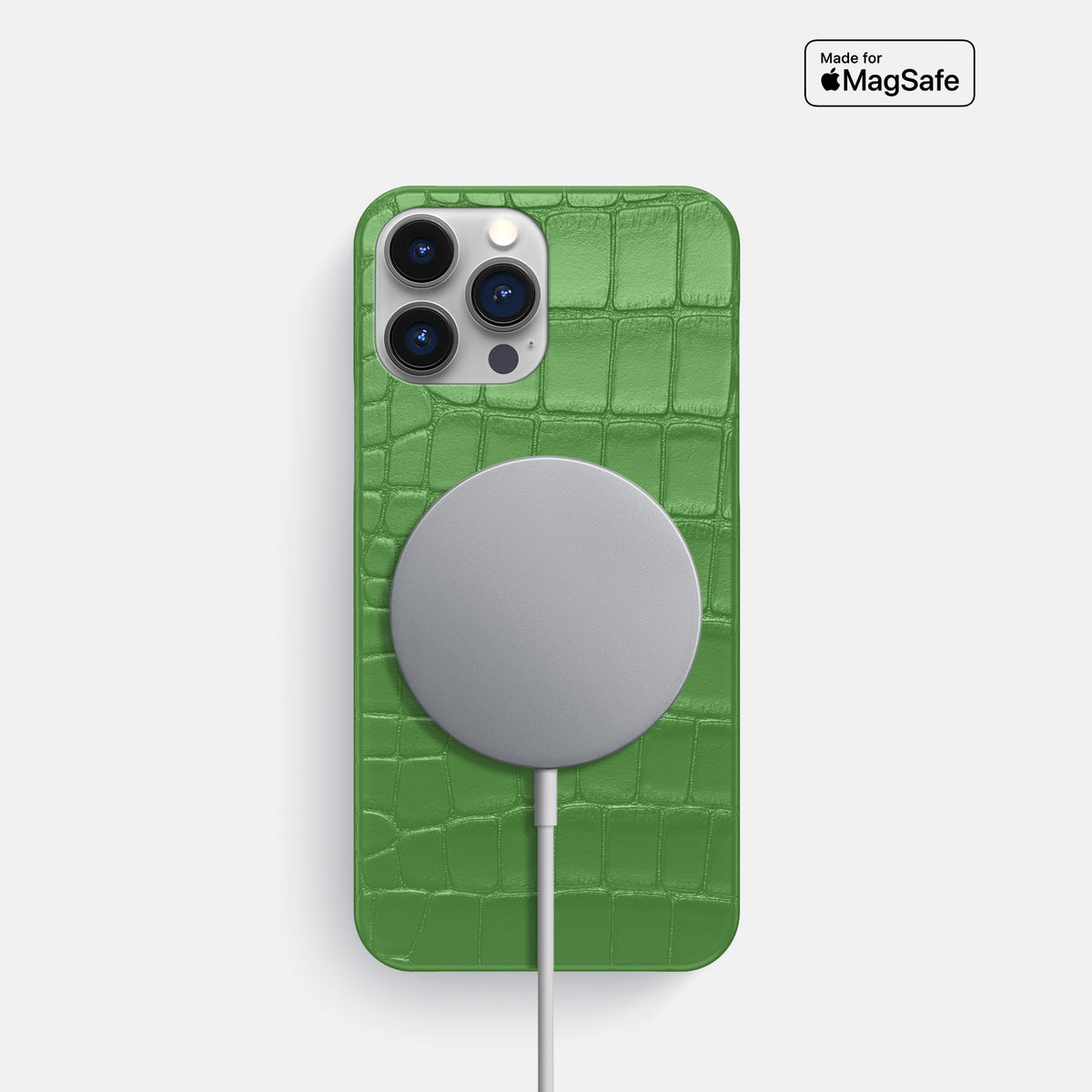Apple-Green iPhone 16 Pro Slim Case Alligator -5 | Apple-Green