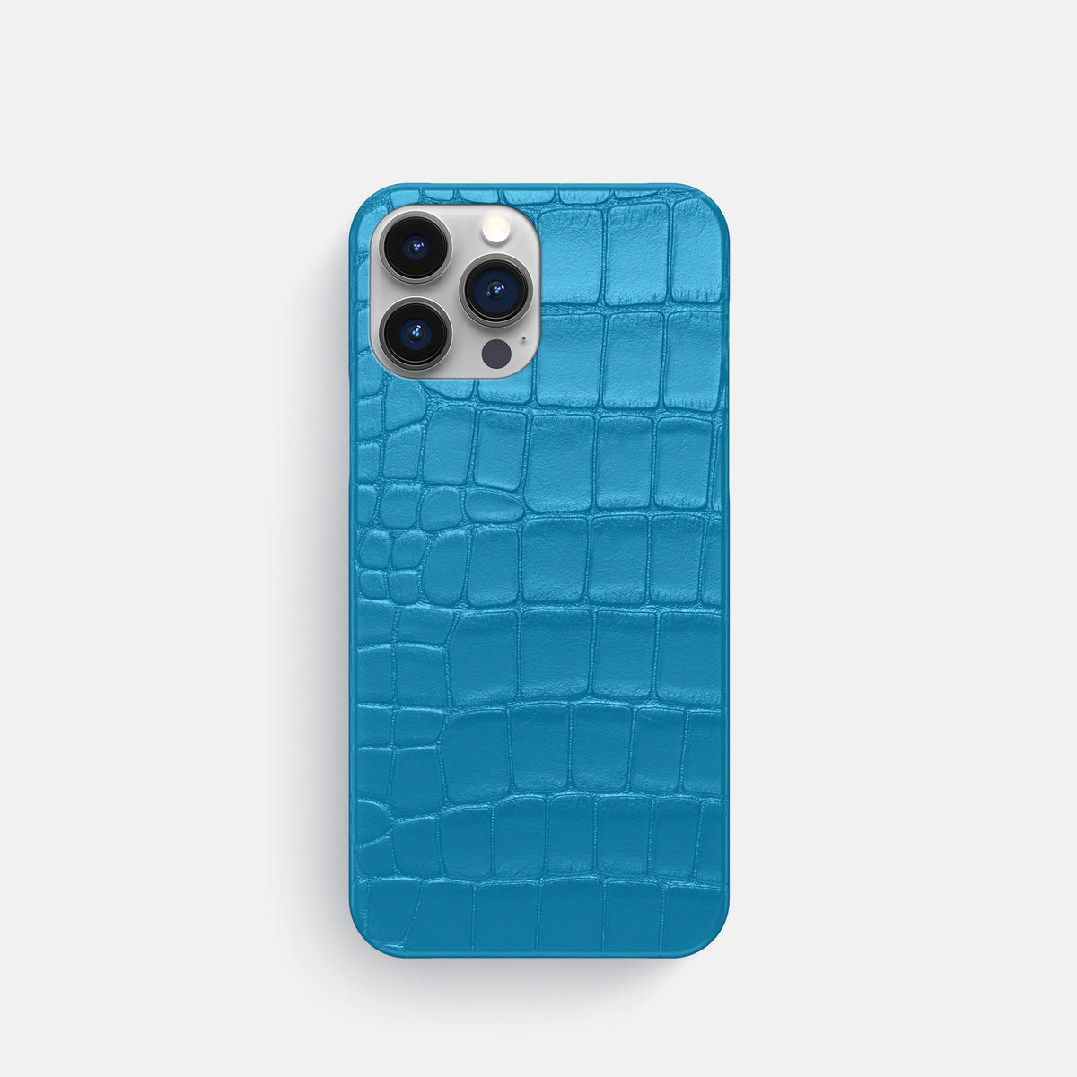 Curaçao-Blue iPhone 16 Pro Slim Case Alligator -1 | Curaçao-Blue