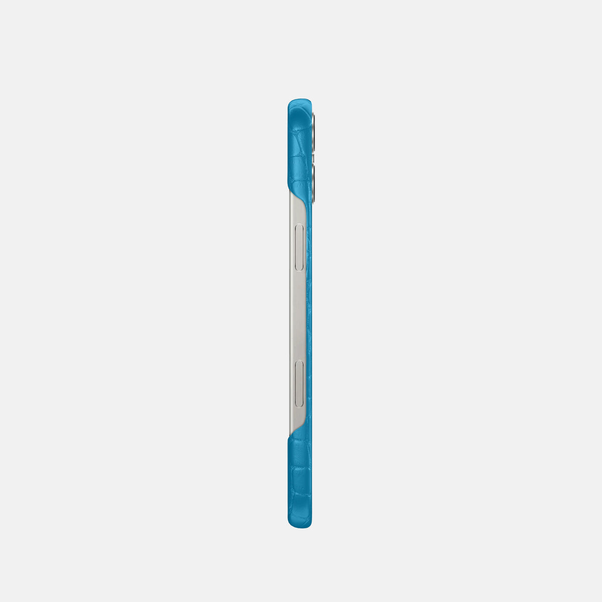 Curaçao-Blue iPhone 16 Pro Slim Case Alligator -3 | Curaçao-Blue