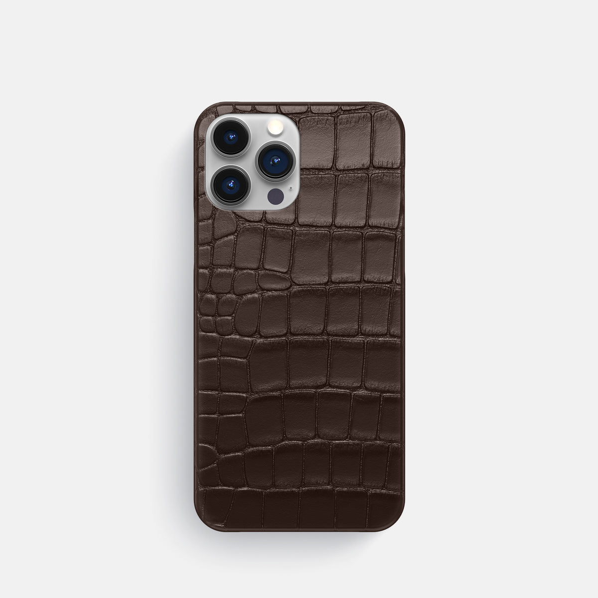 Dark Brown iPhone 16 Pro Slim Case Alligator -1 | Dark-Brown