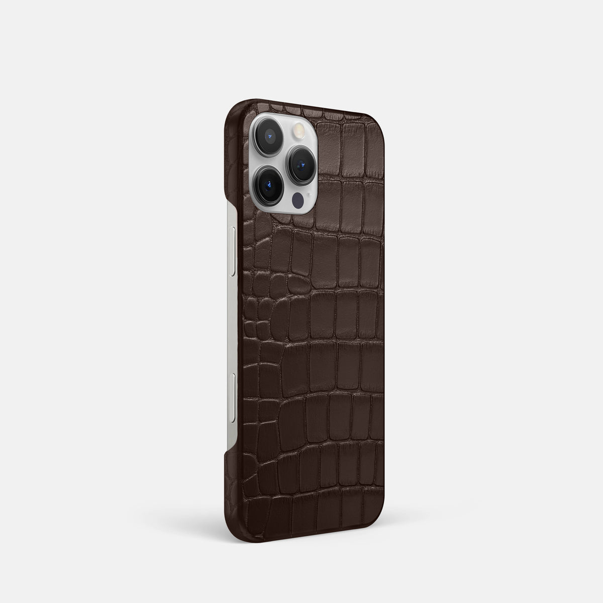 Dark Brown iPhone 16 Pro Slim Case Alligator -2 | Dark-Brown