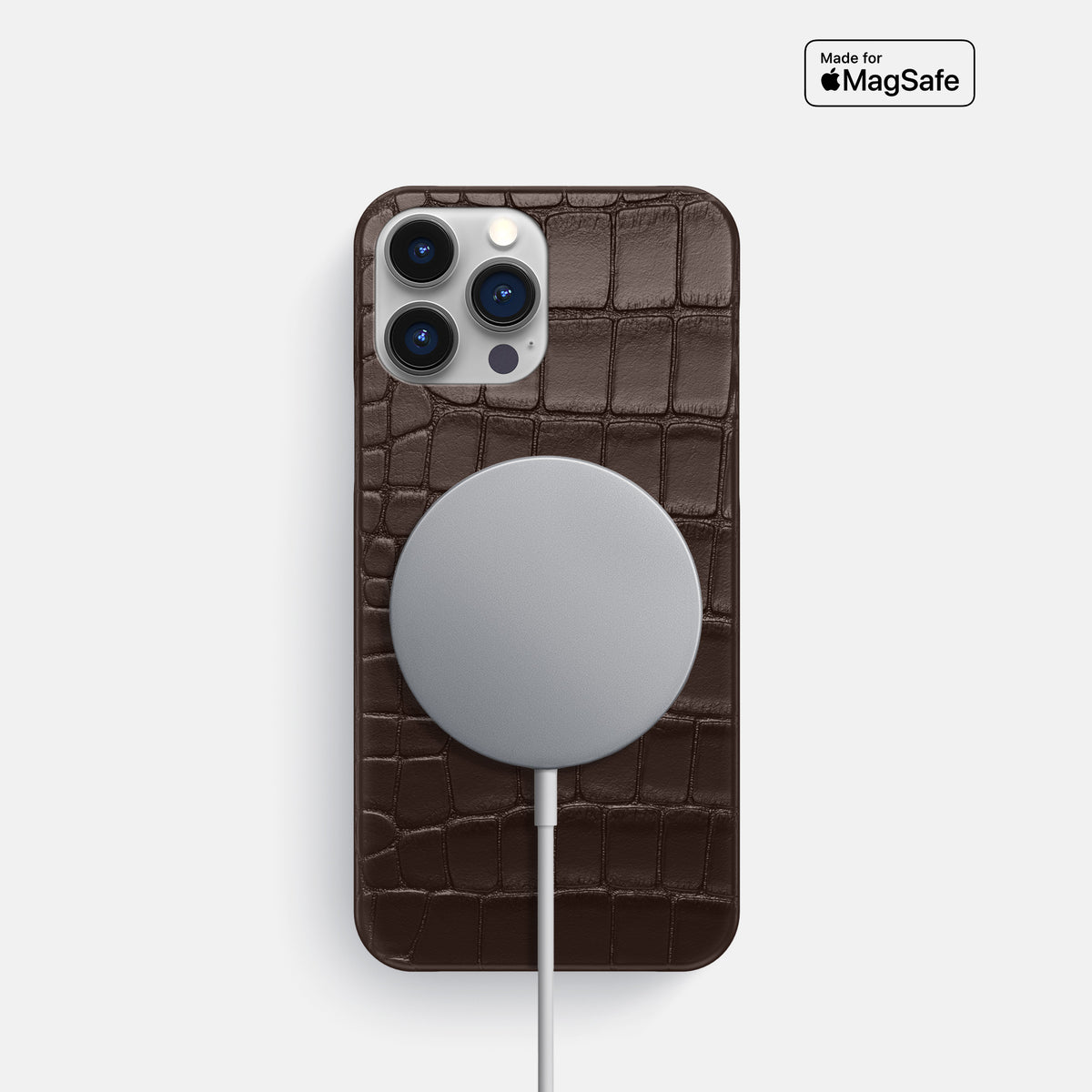 Dark Brown iPhone 16 Pro Slim Case Alligator -5 | Dark-Brown