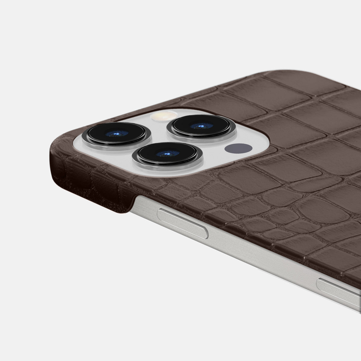 Dark Brown iPhone 16 Pro Slim Case Alligator -6 | Dark-Brown
