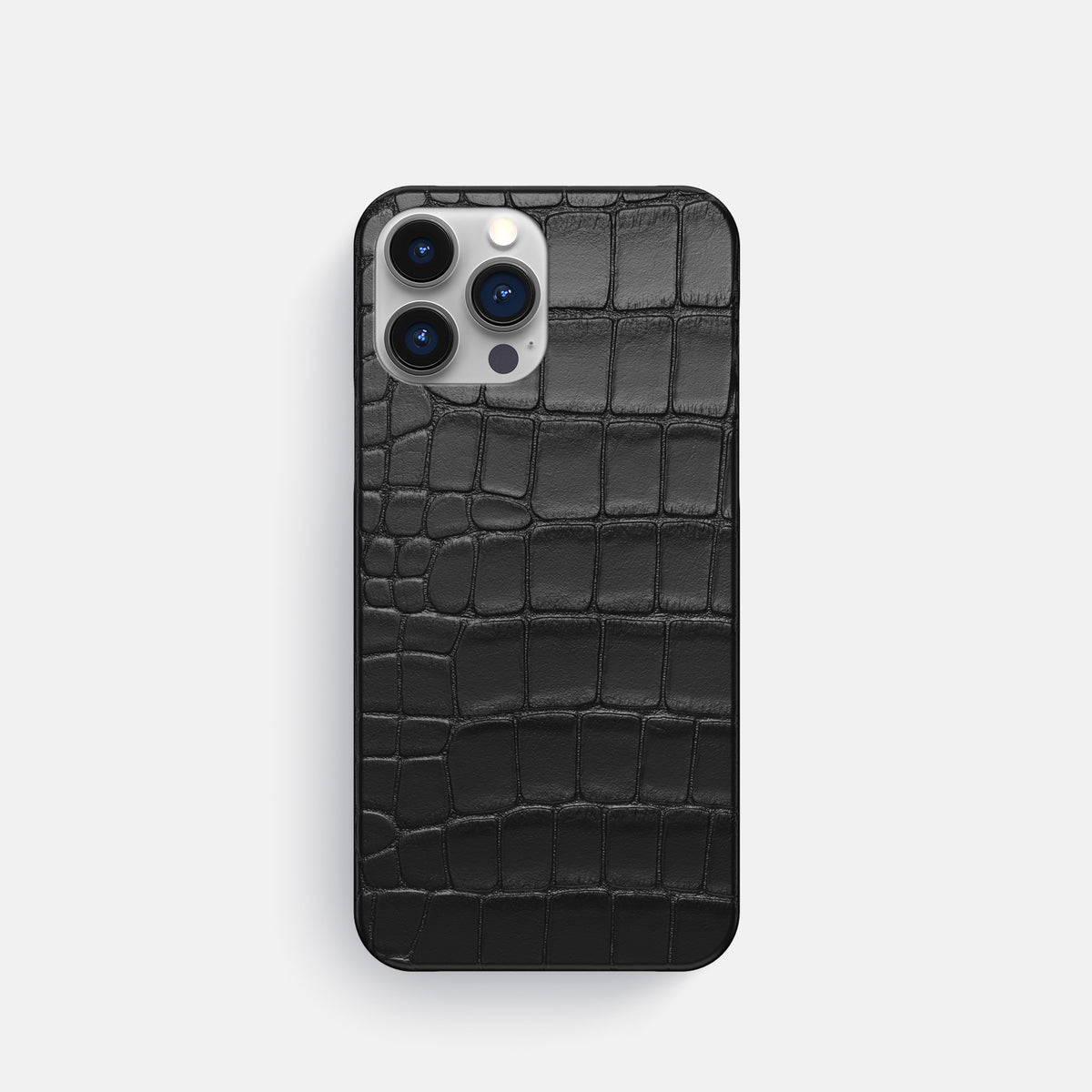 Black iPhone 16 Pro Slim Case Alligator -1 | Black