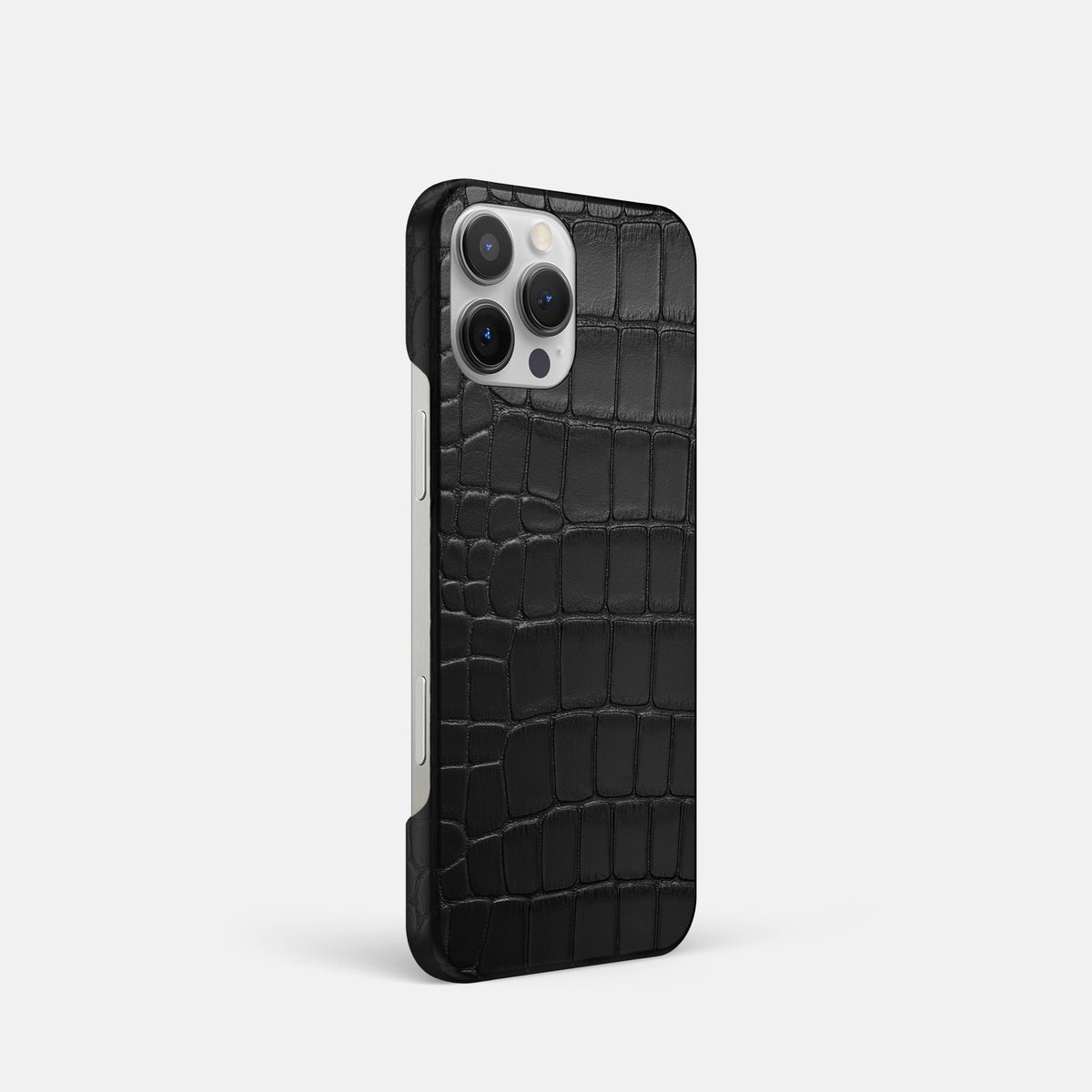 Black iPhone 16 Pro Slim Case Alligator -2 | Black