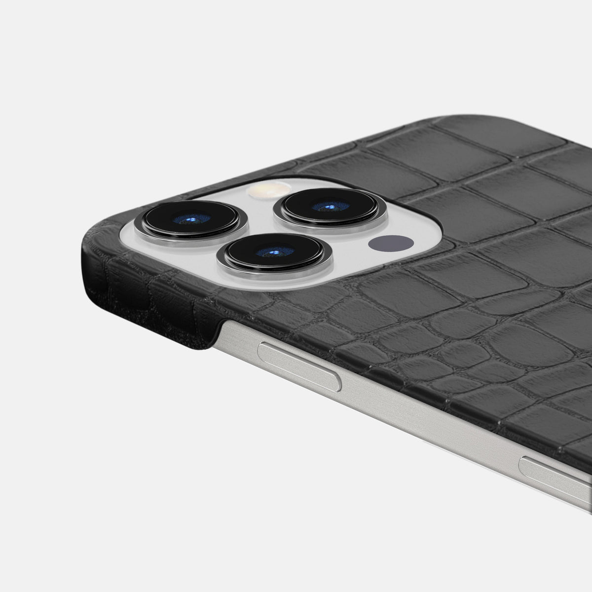 Black iPhone 16 Pro Slim Case Alligator -6 | Black