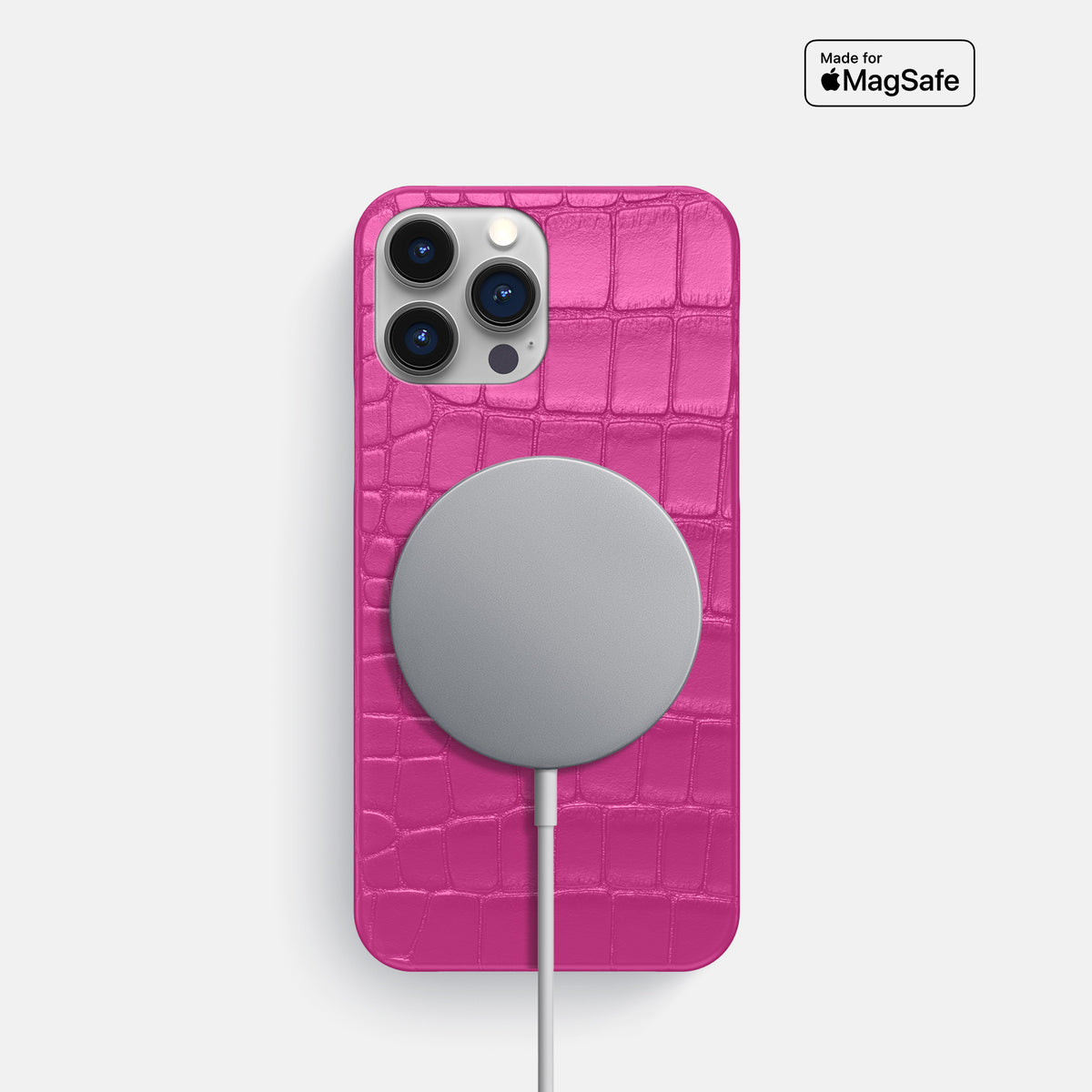 Fuchsia iPhone 16 Pro Slim Case Alligator -5 | Fuchsia