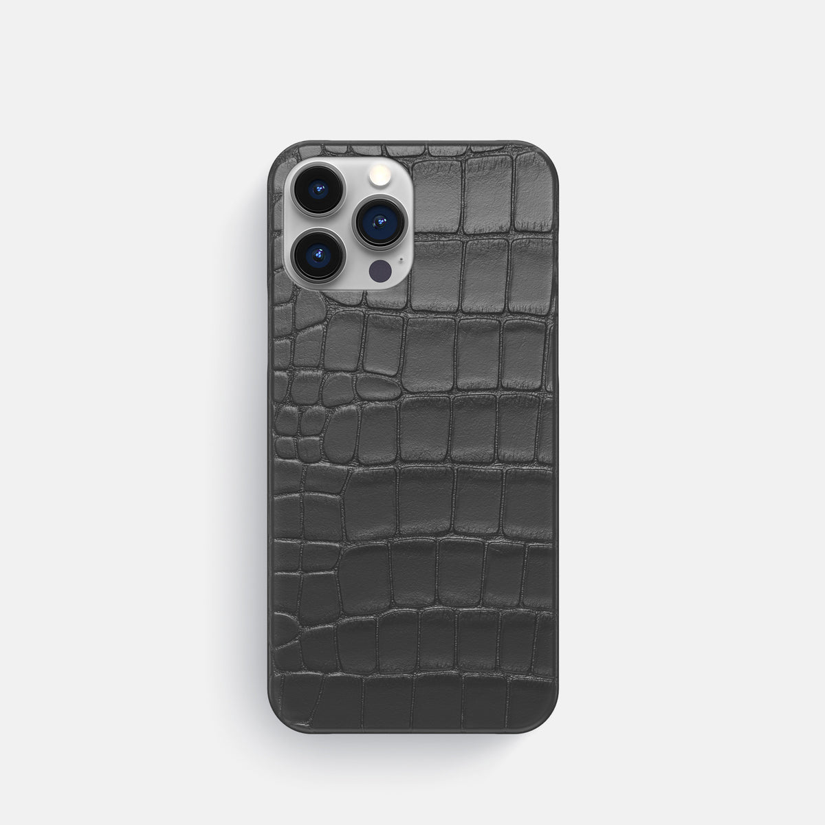 Grey iPhone 16 Pro Slim Case Alligator -1 | Grey
